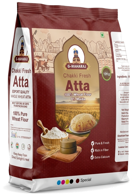 G-MAHARAJ Chakki Fresh Atta 10 KG Folded Bag
